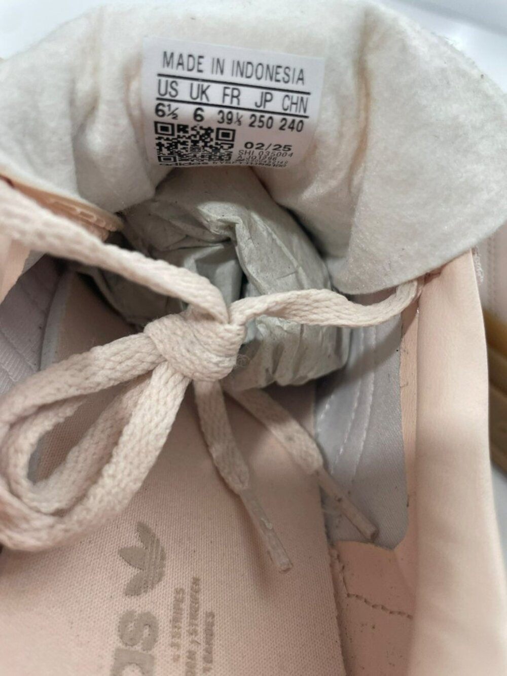 Adidas Gazelle Bold Platform Sneakers Beige Gum Suede Casual Women's Sz 6.5 NWT - Picture 9 of 9